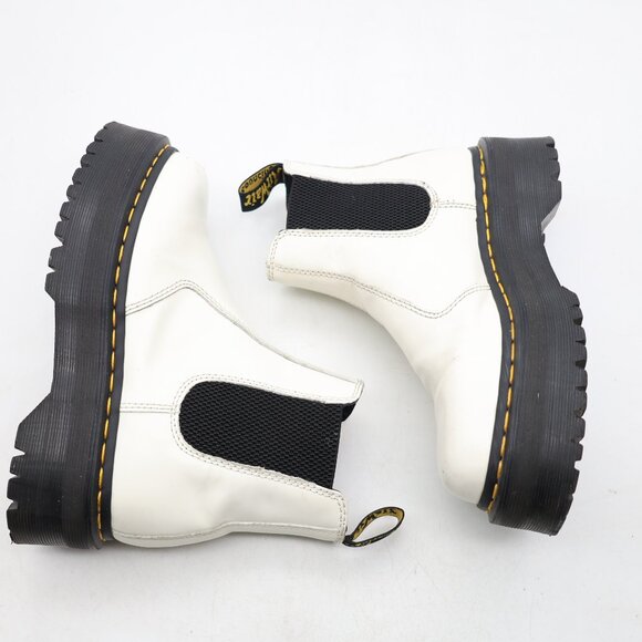 Doc Dr. Martens 2976 Quad Women's Size 7 White Leather Platform Chelsea Boots - Picture 8 of 12